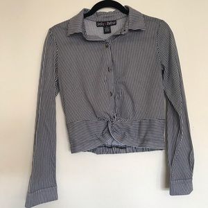 Navy Blue Striped Shirt